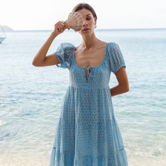 Daughters of India Sita Maxi Dress 3X Bluebell NWT - Picture 5 of 9